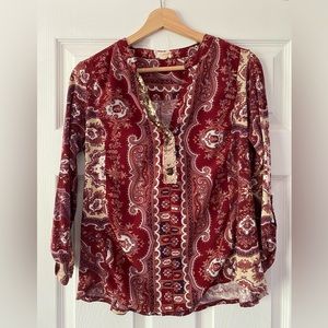 Anthropologie paisley blouse with sequin detail - size small